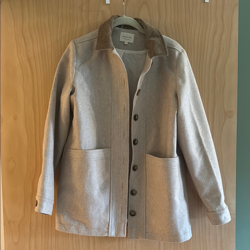 Sezane Will Jacket - tan with brown corduroy collar